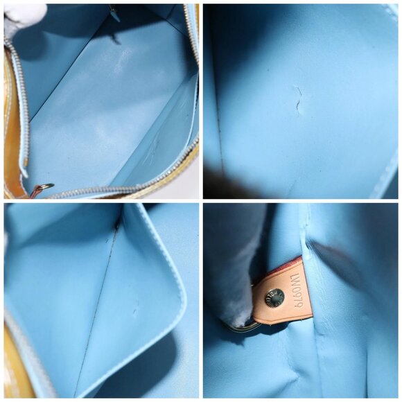 LOUIS VUITTON Monogram Vernis Houston Hand Bag Baby Blue - Picture 14 of 15